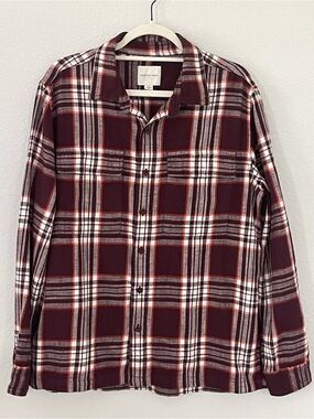 American‎ Eagle Outfitters Mens L Plaid Flannel Shirt 100% Cotton Button Up